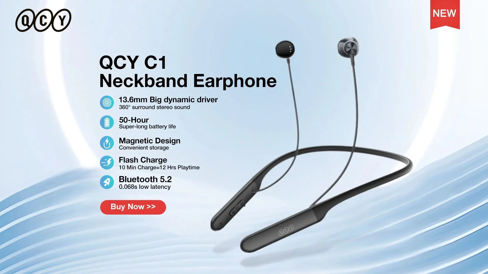 QCY C2 Neckband Earphone 12 _ Deximpo International Limited