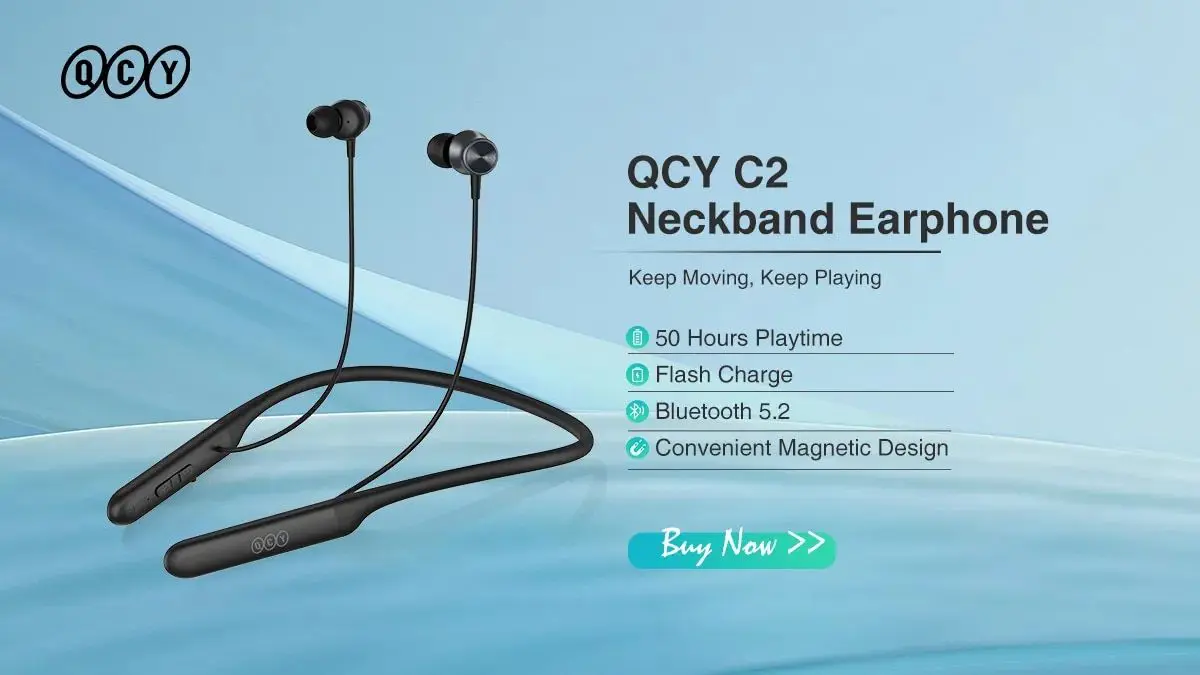 QCY C2 Neckband Earphone 7 _ Deximpo International Limited